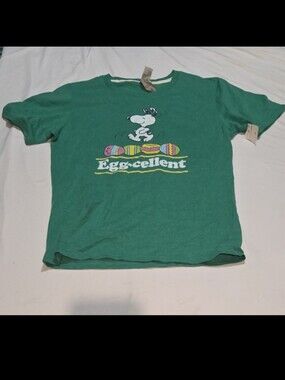 Instant message girls size 10 green snoopy peanuts easter shirt #05